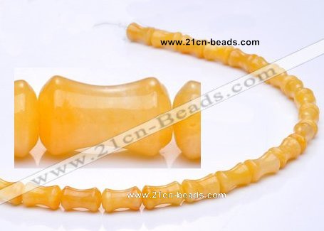 CYJ21 9*13mm bone shape yellow jade gemstone beads Wholesale