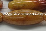 CYJ410 15.5 inches 18*45mm rice yellow jade gemstone beads