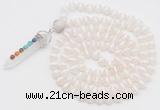 GMN1509 Hand-knotted 8mm, 10mm Tibetan agate 108 beads mala necklace with pendant