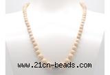 GMN7300 white fossil jasper graduated beaded necklace & bracelet set