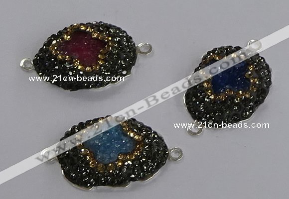 NGC1412 18*25mm freeform druzy agate connectors wholesale