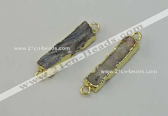 NGC5178 8*30mm - 10*35mm rectangle druzy agate connectors