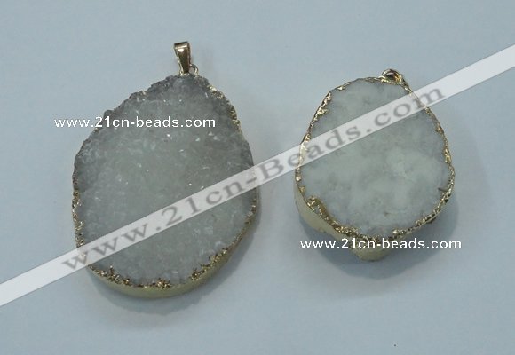 NGP1022 25*35mm - 35*45mm freeform druzy agate beads pendant