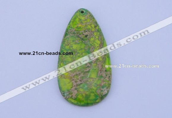 NGP139 2pcs 30*60mm teardrop dyed imperial jasper gemstone pendants