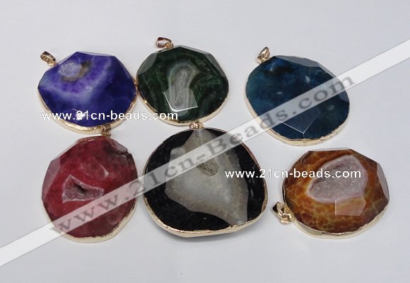 NGP1531 50*55mm - 55*60mm freeform druzy agate pendants