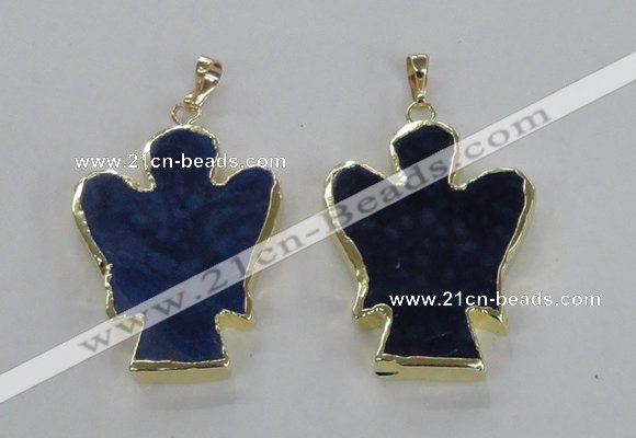 NGP2583 30*40mm angel agate gemstone pendants wholesale