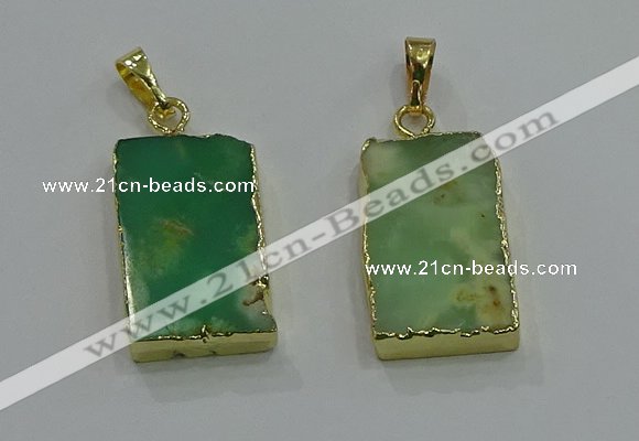 NGP3062 13*18mm – 15*25mm rectangle Australia chrysoprase pendants