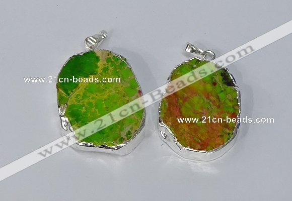 NGP3153 25*35mm - 35*45mm freeform sea sediment jasper pendants