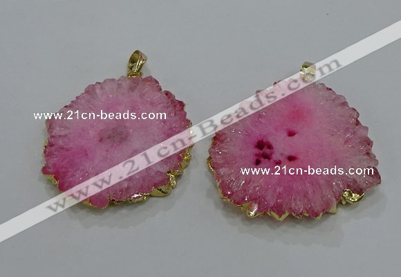 NGP3197 35*40mm - 45*50mm freeform druzy agate pendants