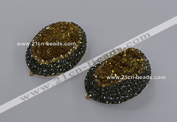 NGP3346 35*45mm oval druzy agate gemstone pendants wholesale