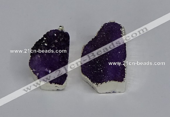 NGP3458 20*30mm - 25*35mm freeform druzy agate pendants wholesale