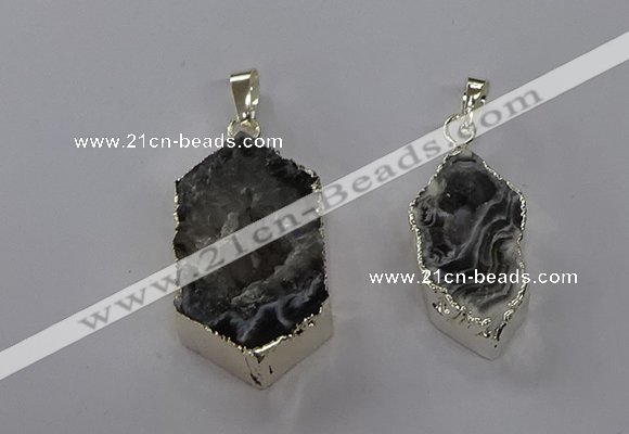 NGP3789 15*25mm - 20*35mm freeform druzy agate pendants