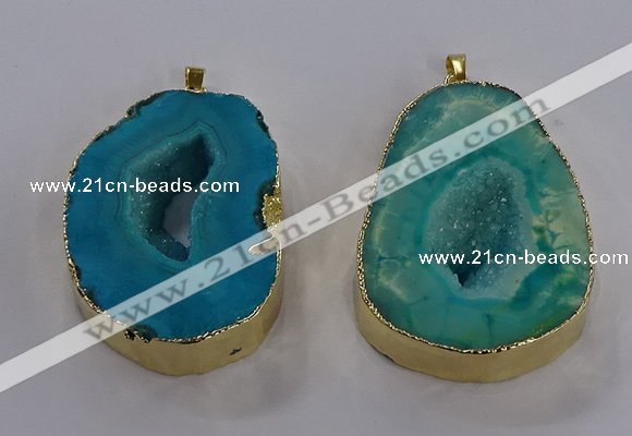 NGP3825 30*40mm - 40*50mm freeform druzy agate pendants