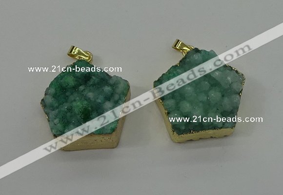 NGP4116 28*28mm - 30*30mm pentagon druzy quartz pendants wholesale