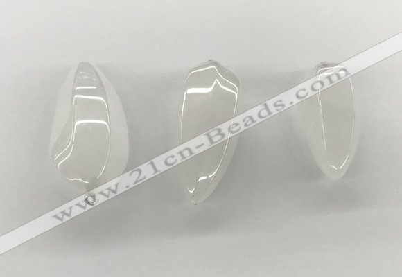 NGP5551 14*40mm - 23*58mm teardrop white jade pendants