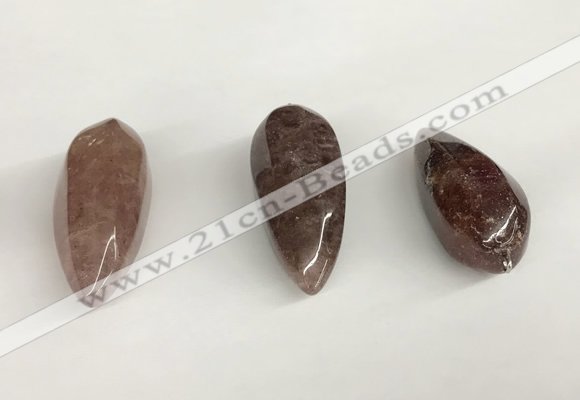 NGP5569 18*40mm - 23*58mm teardrop strawberry quartz pendants