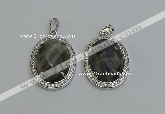 NGP6365 25*30mm oval labradorite pendants wholesale