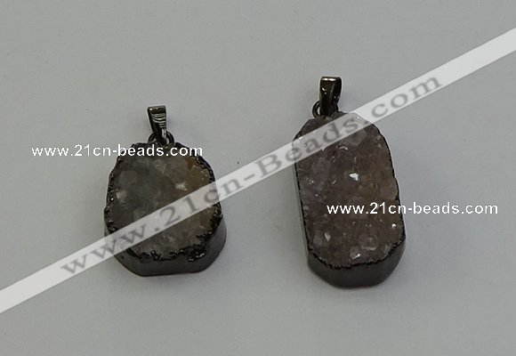 NGP6411 18*25mm - 20*30mm freeform druzy agate pendants