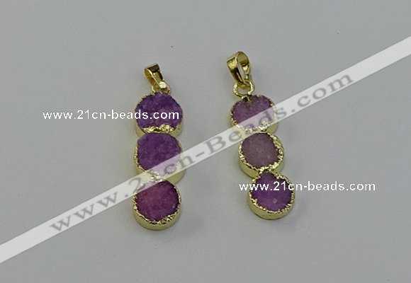 NGP6531 10*32mm druzy agate gemstone pendants wholesale