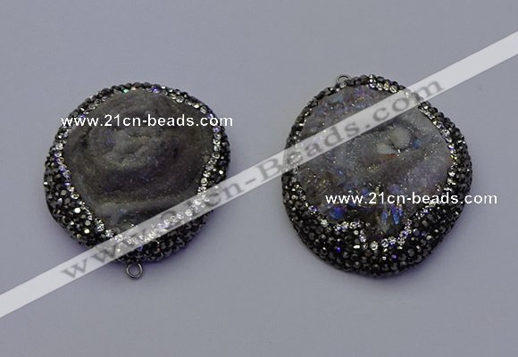 NGP6855 30*45mm - 35*45mm freeform druzy agate pendants