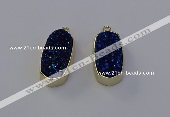 NGP6911 10*22mm - 12*25mm freeform plated druzy quartz pendants