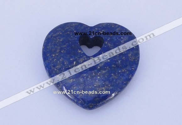 NGP723 26*26mm heart natural lapis lazuli gemstone pendant