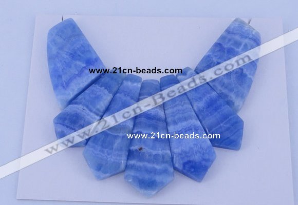 NGP75 Fashion blue lace agate gemstone pendants set jewelry wholesale