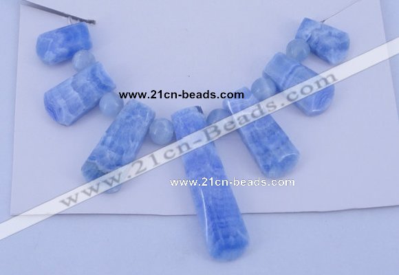 NGP77 Fashion blue lace agate gemstone pendants set jewelry wholesale