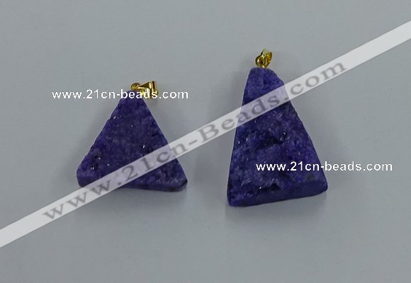 NGP8576 18*25mm - 25*40mm triangle druzy agate pendants wholesale