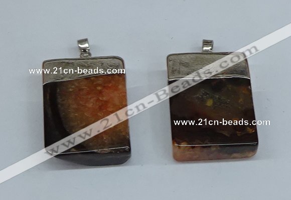 NGP8678 26*36mm rectangle druzy agate pendants wholesale