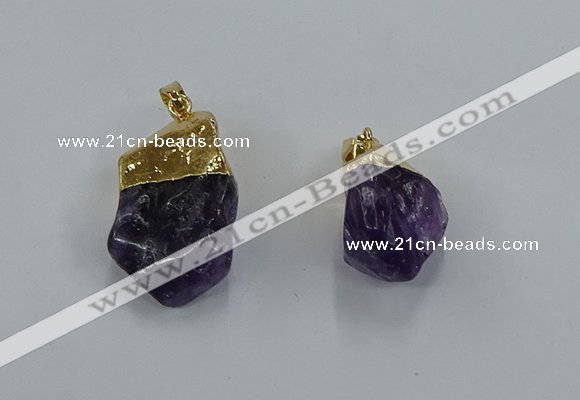 NGP8870 20*25mm - 30*40mm nuggets amethyst gemstone pendants